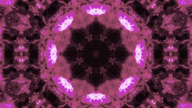 Soyut boya fırça mürekkep patlayabilir formanın düzgün kavramı simetrik desen süs dekoratif Kaleidoscope hareketi geometrik daire ve yıldız şekli