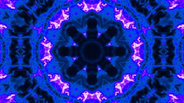 Soyut boya fırça mürekkep patlayabilir formanın düzgün kavramı simetrik desen süs dekoratif Kaleidoscope hareketi geometrik daire ve yıldız şekli