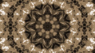 Soyut boya fırça mürekkep patlayabilir formanın düzgün kavramı simetrik desen süs dekoratif Kaleidoscope hareketi geometrik daire ve yıldız şekli