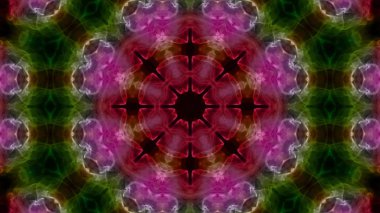 Soyut boya fırça mürekkep patlayabilir formanın düzgün kavramı simetrik desen süs dekoratif Kaleidoscope hareketi geometrik daire ve yıldız şekli