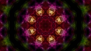 Soyut boya fırça mürekkep patlayabilir formanın düzgün kavramı simetrik desen süs dekoratif Kaleidoscope hareketi geometrik daire ve yıldız şekli