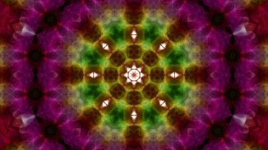 Soyut boya fırça mürekkep patlayabilir formanın düzgün kavramı simetrik desen süs dekoratif Kaleidoscope hareketi geometrik daire ve yıldız şekli