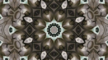 Soyut boya fırça mürekkep patlayabilir formanın düzgün kavramı simetrik desen süs dekoratif Kaleidoscope hareketi geometrik daire ve yıldız şekli