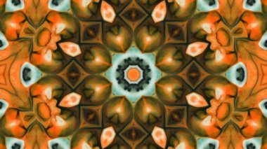 Soyut boya fırça mürekkep patlayabilir formanın düzgün kavramı simetrik desen süs dekoratif Kaleidoscope hareketi geometrik daire ve yıldız şekli