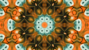 Soyut boya fırça mürekkep patlayabilir formanın düzgün kavramı simetrik desen süs dekoratif Kaleidoscope hareketi geometrik daire ve yıldız şekli