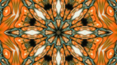 Soyut boya fırça mürekkep patlayabilir formanın düzgün kavramı simetrik desen süs dekoratif Kaleidoscope hareketi geometrik daire ve yıldız şekli
