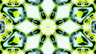 Soyut boya fırça mürekkep patlayabilir formanın düzgün kavramı simetrik desen süs dekoratif Kaleidoscope hareketi geometrik daire ve yıldız şekli