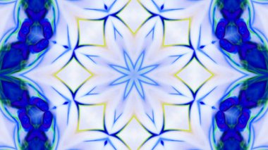 Soyut boya fırça mürekkep patlayabilir formanın düzgün kavramı simetrik desen süs dekoratif Kaleidoscope hareketi geometrik daire ve yıldız şekli