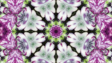 Soyut boya fırça mürekkep patlayabilir formanın düzgün kavramı simetrik desen süs dekoratif Kaleidoscope hareketi geometrik daire ve yıldız şekli