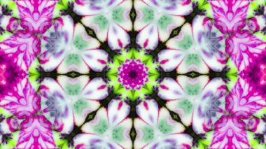 Soyut boya fırça mürekkep patlayabilir formanın düzgün kavramı simetrik desen süs dekoratif Kaleidoscope hareketi geometrik daire ve yıldız şekli