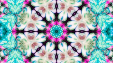 Soyut boya fırça mürekkep patlayabilir formanın düzgün kavramı simetrik desen süs dekoratif Kaleidoscope hareketi geometrik daire ve yıldız şekli