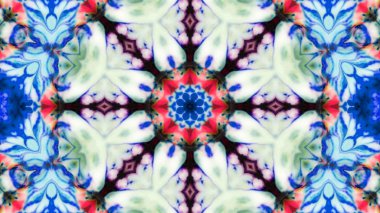 Soyut boya fırça mürekkep patlayabilir formanın düzgün kavramı simetrik desen süs dekoratif Kaleidoscope hareketi geometrik daire ve yıldız şekli