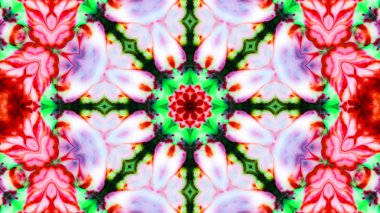 Soyut boya fırça mürekkep patlayabilir formanın düzgün kavramı simetrik desen süs dekoratif Kaleidoscope hareketi geometrik daire ve yıldız şekli