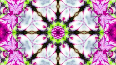 Soyut boya fırça mürekkep patlayabilir formanın düzgün kavramı simetrik desen süs dekoratif Kaleidoscope hareketi geometrik daire ve yıldız şekli