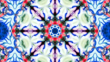 Soyut boya fırça mürekkep patlayabilir formanın düzgün kavramı simetrik desen süs dekoratif Kaleidoscope hareketi geometrik daire ve yıldız şekli