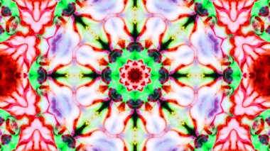 Soyut boya fırça mürekkep patlayabilir formanın düzgün kavramı simetrik desen süs dekoratif Kaleidoscope hareketi geometrik daire ve yıldız şekli