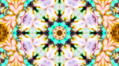 Soyut boya fırça mürekkep patlayabilir formanın düzgün kavramı simetrik desen süs dekoratif Kaleidoscope hareketi geometrik daire ve yıldız şekli