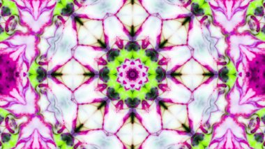 Soyut boya fırça mürekkep patlayabilir formanın düzgün kavramı simetrik desen süs dekoratif Kaleidoscope hareketi geometrik daire ve yıldız şekli