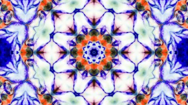 Soyut boya fırça mürekkep patlayabilir formanın düzgün kavramı simetrik desen süs dekoratif Kaleidoscope hareketi geometrik daire ve yıldız şekli