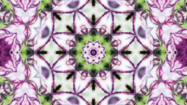 Soyut boya fırça mürekkep patlayabilir formanın düzgün kavramı simetrik desen süs dekoratif Kaleidoscope hareketi geometrik daire ve yıldız şekli