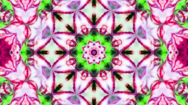 Soyut boya fırça mürekkep patlayabilir formanın düzgün kavramı simetrik desen süs dekoratif Kaleidoscope hareketi geometrik daire ve yıldız şekli