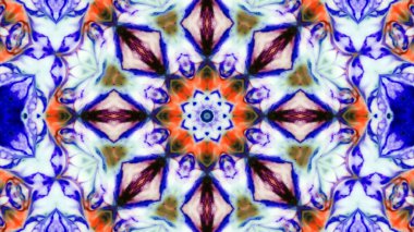 Soyut boya fırça mürekkep patlayabilir formanın düzgün kavramı simetrik desen süs dekoratif Kaleidoscope hareketi geometrik daire ve yıldız şekli