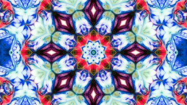 Soyut boya fırça mürekkep patlayabilir formanın düzgün kavramı simetrik desen süs dekoratif Kaleidoscope hareketi geometrik daire ve yıldız şekli