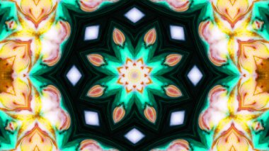 Soyut boya fırça mürekkep patlayabilir formanın düzgün kavramı simetrik desen süs dekoratif Kaleidoscope hareketi geometrik daire ve yıldız şekli