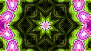 Soyut boya fırça mürekkep patlayabilir formanın düzgün kavramı simetrik desen süs dekoratif Kaleidoscope hareketi geometrik daire ve yıldız şekli