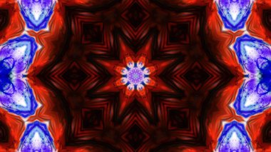 Soyut boya fırça mürekkep patlayabilir formanın düzgün kavramı simetrik desen süs dekoratif Kaleidoscope hareketi geometrik daire ve yıldız şekli