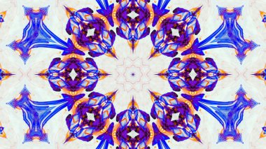 Soyut boya fırça mürekkep patlayabilir formanın düzgün kavramı simetrik desen süs dekoratif Kaleidoscope hareketi geometrik daire ve yıldız şekli