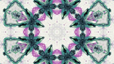 Soyut boya fırça mürekkep patlayabilir formanın düzgün kavramı simetrik desen süs dekoratif Kaleidoscope hareketi geometrik daire ve yıldız şekli