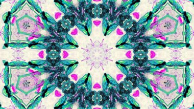 Soyut boya fırça mürekkep patlayabilir formanın düzgün kavramı simetrik desen süs dekoratif Kaleidoscope hareketi geometrik daire ve yıldız şekli