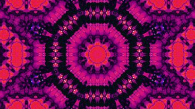 Soyut boya fırça mürekkep patlayabilir formanın düzgün kavramı simetrik desen süs dekoratif Kaleidoscope hareketi geometrik daire ve yıldız şekli