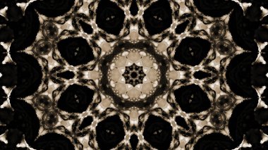 Soyut boya fırça mürekkep patlayabilir formanın düzgün kavramı simetrik desen süs dekoratif Kaleidoscope hareketi geometrik daire ve yıldız şekli