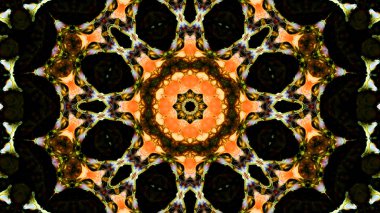 Soyut boya fırça mürekkep patlayabilir formanın düzgün kavramı simetrik desen süs dekoratif Kaleidoscope hareketi geometrik daire ve yıldız şekli