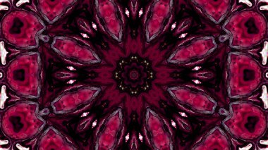 Soyut boya fırça mürekkep patlayabilir formanın düzgün kavramı simetrik desen süs dekoratif Kaleidoscope hareketi geometrik daire ve yıldız şekli