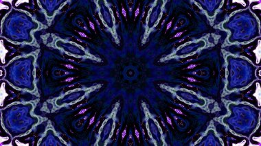 Soyut boya fırça mürekkep patlayabilir formanın düzgün kavramı simetrik desen süs dekoratif Kaleidoscope hareketi geometrik daire ve yıldız şekli