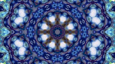 Soyut boya fırça mürekkep patlayabilir formanın düzgün kavramı simetrik desen süs dekoratif Kaleidoscope hareketi geometrik daire ve yıldız şekli