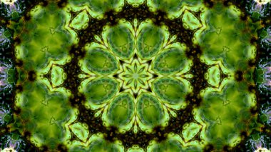 Soyut boya fırça mürekkep patlayabilir formanın düzgün kavramı simetrik desen süs dekoratif Kaleidoscope hareketi geometrik daire ve yıldız şekli