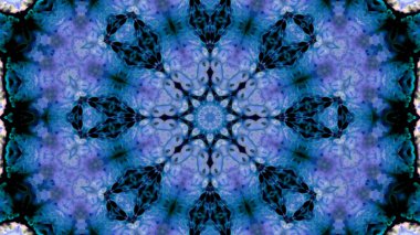 Soyut boya fırça mürekkep patlayabilir formanın düzgün kavramı simetrik desen süs dekoratif Kaleidoscope hareketi geometrik daire ve yıldız şekli