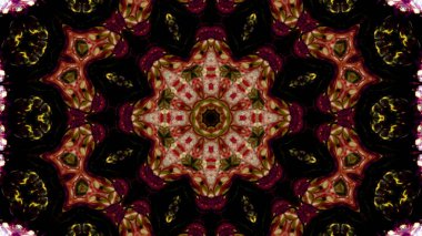 Soyut boya fırça mürekkep patlayabilir formanın düzgün kavramı simetrik desen süs dekoratif Kaleidoscope hareketi geometrik daire ve yıldız şekli