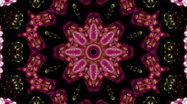 Soyut boya fırça mürekkep patlayabilir formanın düzgün kavramı simetrik desen süs dekoratif Kaleidoscope hareketi geometrik daire ve yıldız şekli