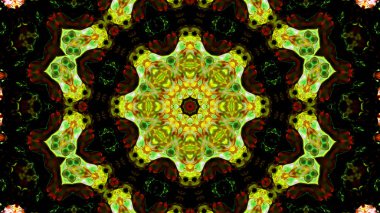 Soyut boya fırça mürekkep patlayabilir formanın düzgün kavramı simetrik desen süs dekoratif Kaleidoscope hareketi geometrik daire ve yıldız şekli