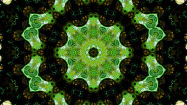 Soyut boya fırça mürekkep patlayabilir formanın düzgün kavramı simetrik desen süs dekoratif Kaleidoscope hareketi geometrik daire ve yıldız şekli