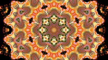 Soyut boya fırça mürekkep patlayabilir formanın düzgün kavramı simetrik desen süs dekoratif Kaleidoscope hareketi geometrik daire ve yıldız şekli