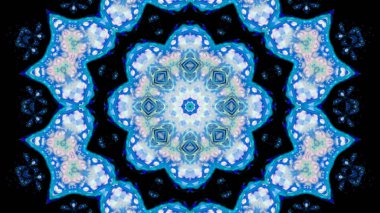 Soyut boya fırça mürekkep patlayabilir formanın düzgün kavramı simetrik desen süs dekoratif Kaleidoscope hareketi geometrik daire ve yıldız şekli