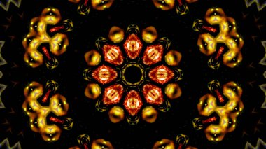 Soyut boya fırça mürekkep patlayabilir formanın düzgün kavramı simetrik desen süs dekoratif Kaleidoscope hareketi geometrik daire ve yıldız şekli