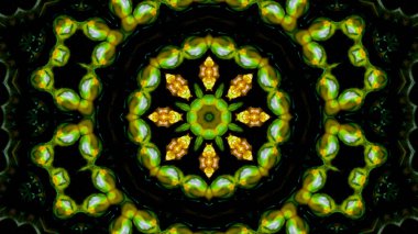 Soyut boya fırça mürekkep patlayabilir formanın düzgün kavramı simetrik desen süs dekoratif Kaleidoscope hareketi geometrik daire ve yıldız şekli