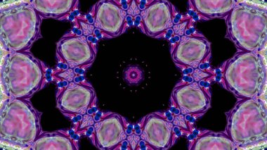 Soyut boya fırça mürekkep patlayabilir formanın düzgün kavramı simetrik desen süs dekoratif Kaleidoscope hareketi geometrik daire ve yıldız şekli